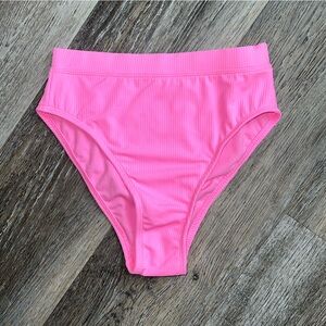 NWOT Xhilaration neon pink ribbed bikini bottoms